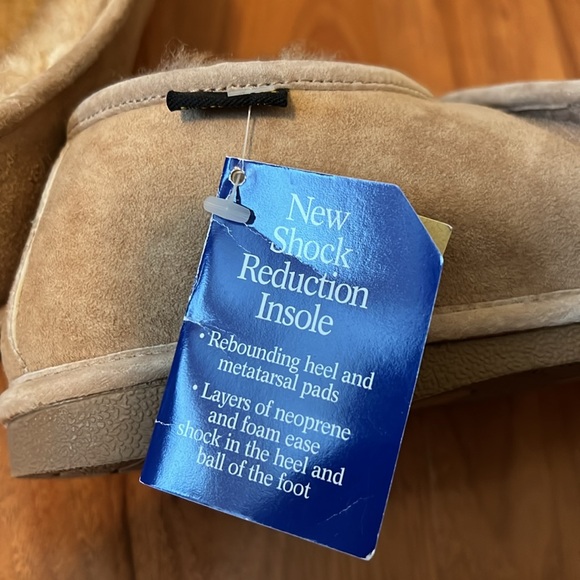 Old Friend Beige Peep Toe Strap Sheepskin Fur Slippers Size 9-10 W - Picture 8 of 8